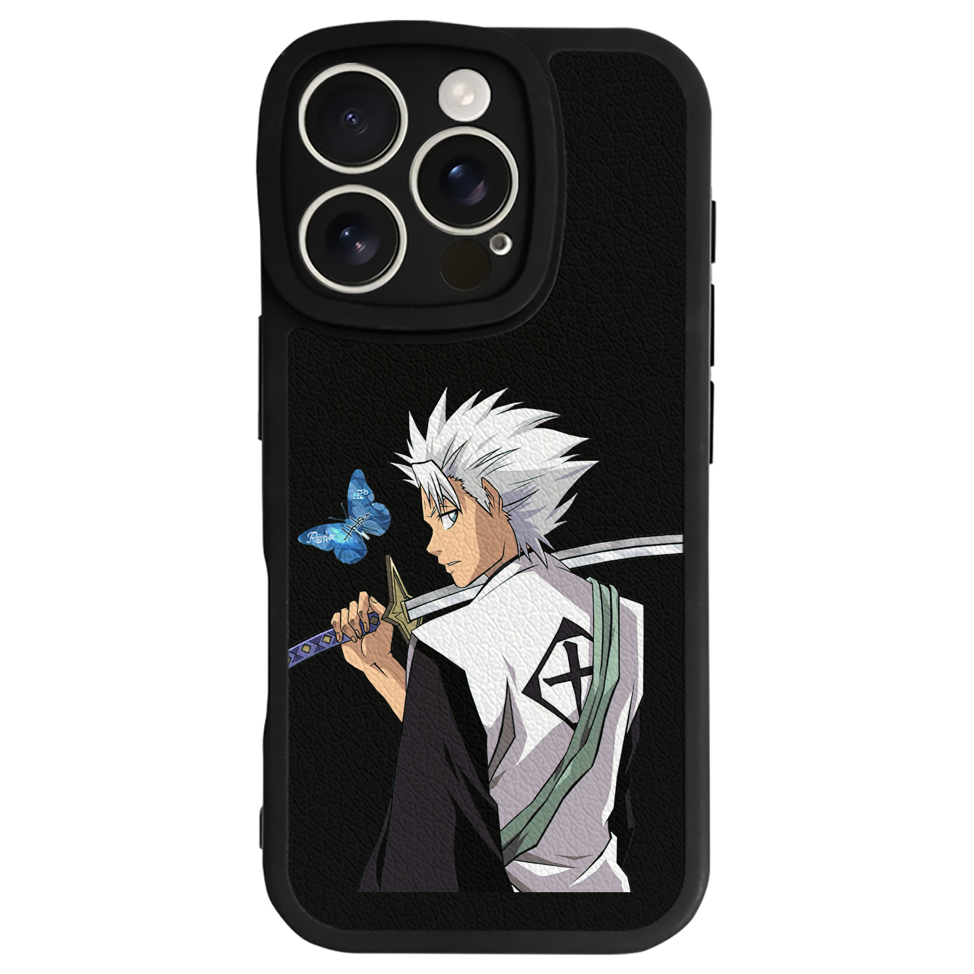 （画像用） ブリーチ 日番谷冬獅郎（ひつがや とうしろう） BLEACH Hitsugaya Toushirou 【iPhone 16シリーズ対応】シリコンスマホケース（レザー調） 材質：シリコン